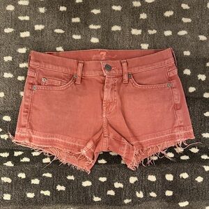 7 for all mankind denim shorts. Rust size 25